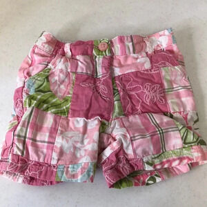 Janie & Jack Pink Patch Button Shorts 6-12M